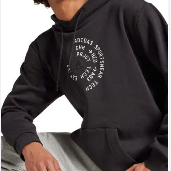 Men's adidas Feel Cozy Pullover Hoodie Black Small NWT - Picture 1 of 5